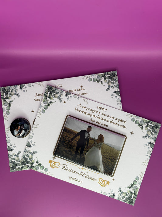 Carte de remerciement mariage Originale