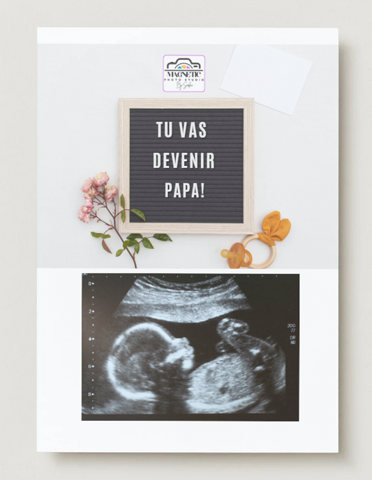 Carte Annonce Grossesse Magnet photo écho